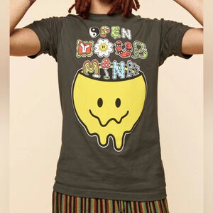 Earthbound/In Your Face Apparel Open Your Mind Loose Fit T-Shirt, Black, M, NWT